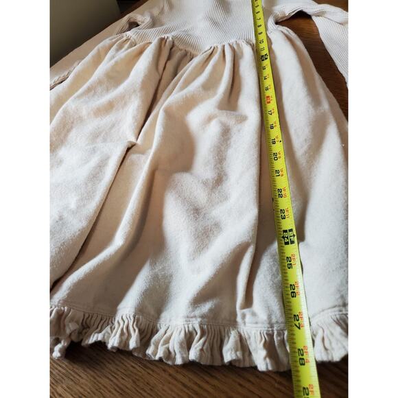 Vintage Biobottoms‎ Dress Girls 5 Natural Eco-friendly Praire Ruffle Beige 90s - Picture 5 of 9